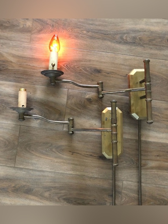 Chapman Other - Vintage Solid Brass Swing-Arm Wall Lamps – Set of 2 - Chapman 1977